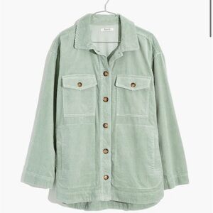 Madewell Corduroy Yorkway Shirt-Jacket in Sage Mist